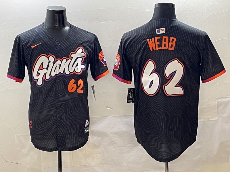Men San Francisco Giants #62 Webb Black Joint Name Nike 2025 MLB Jersey style 20